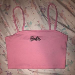Rhinestone Barbie Crop top